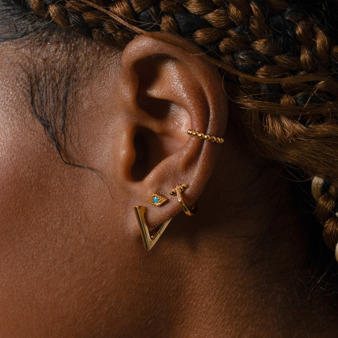 Salacia - Triangular Hoop Earrings