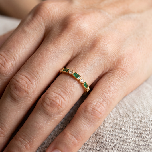 Crista – Green Zircon Gold Statement Ring