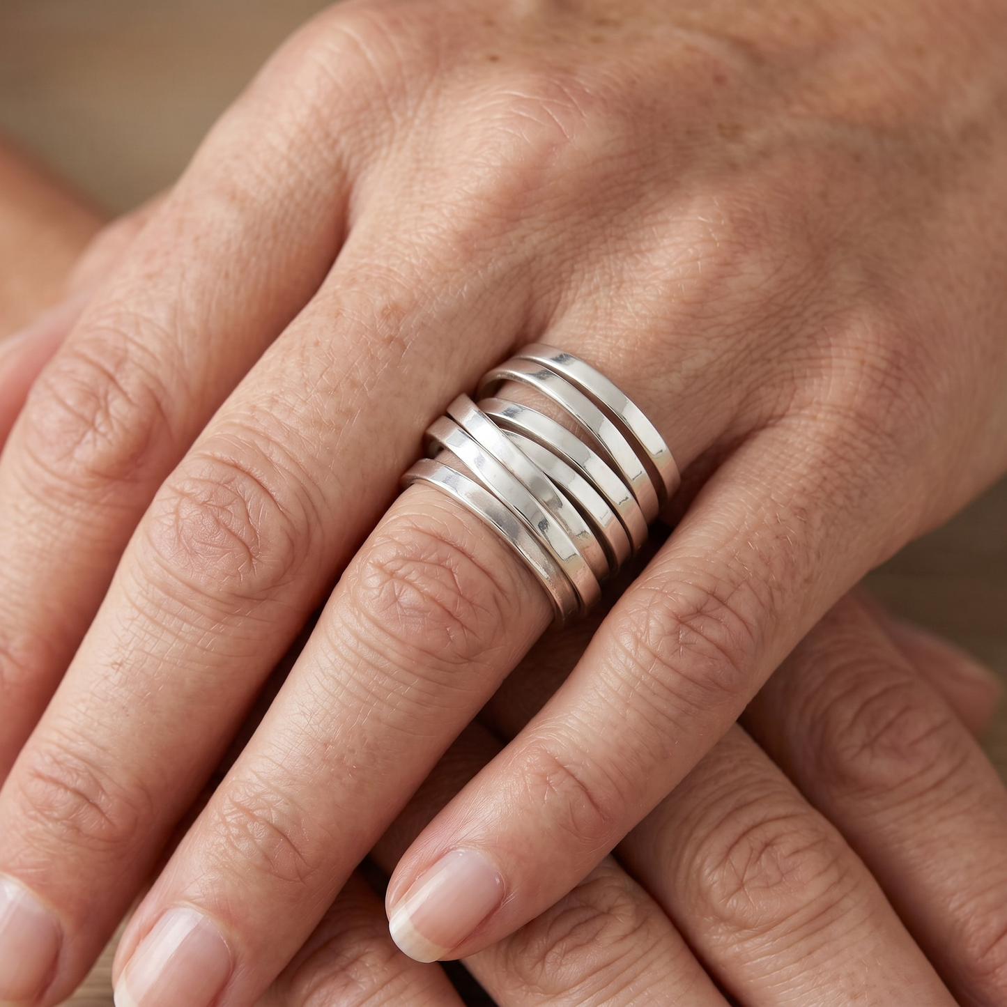 Trina – Wide Vintage Silver Ring