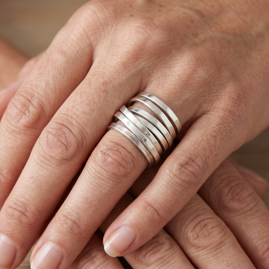 Trina – Wide Vintage Silver Ring