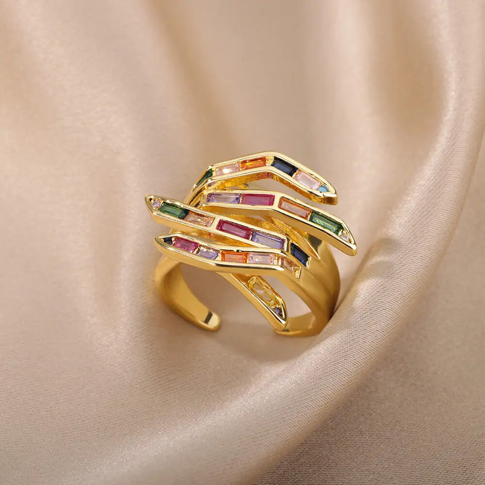 Women's Adjustable Statement Ring with Geometric Claw Design