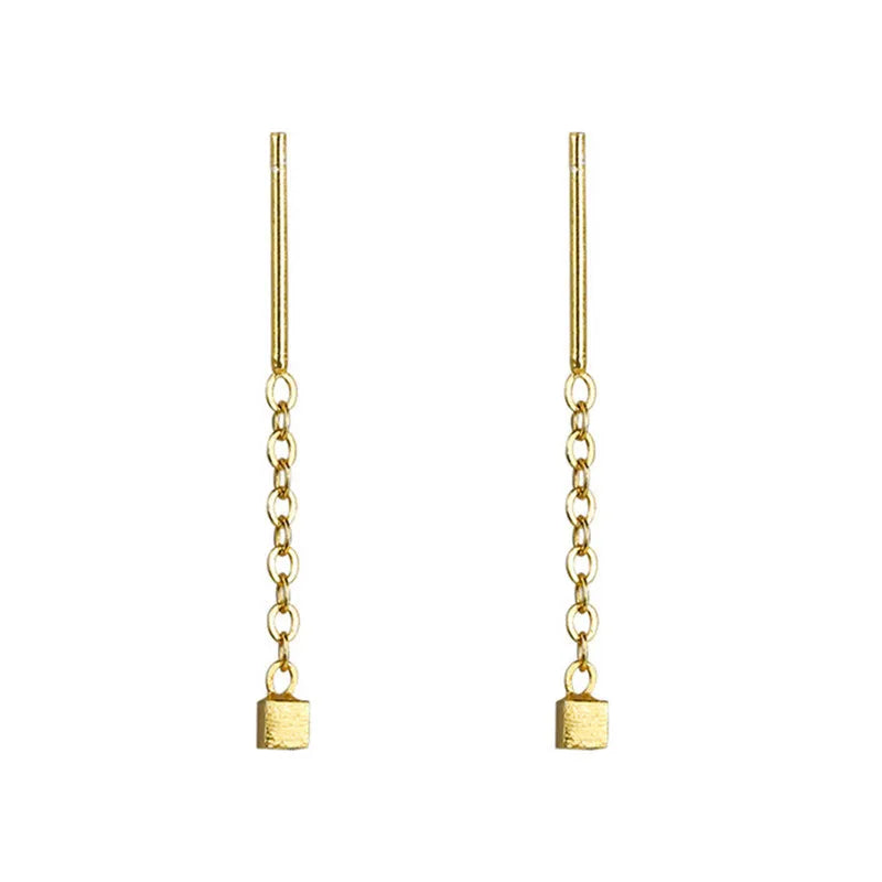 Kaelen – Cube Earrings with Elegant Tassels