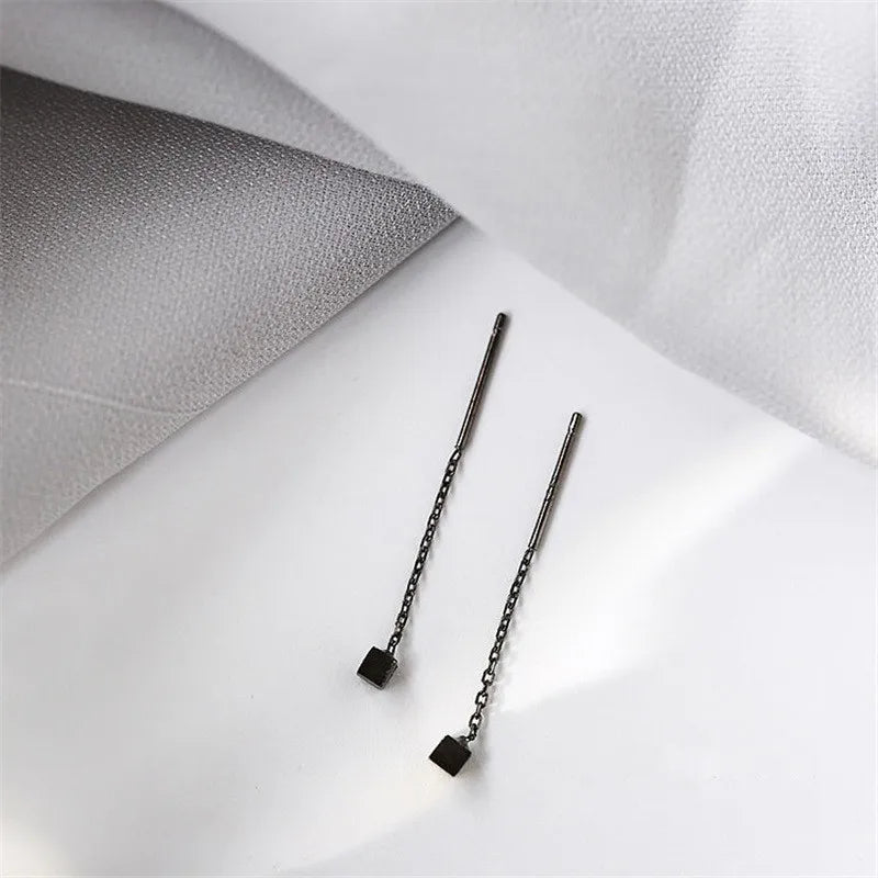 Kaelen – Cube Earrings with Elegant Tassels