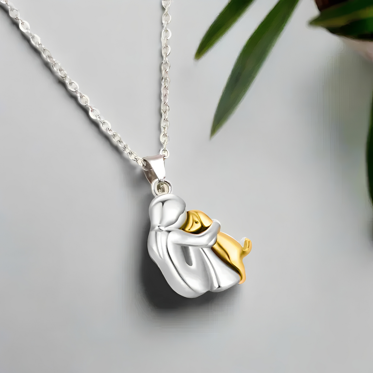 Miwa – Necklace with little girl and dog in embrace