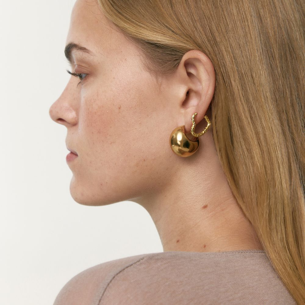 Women’s Heart Hoops with Irregular Texture and Organic Shape