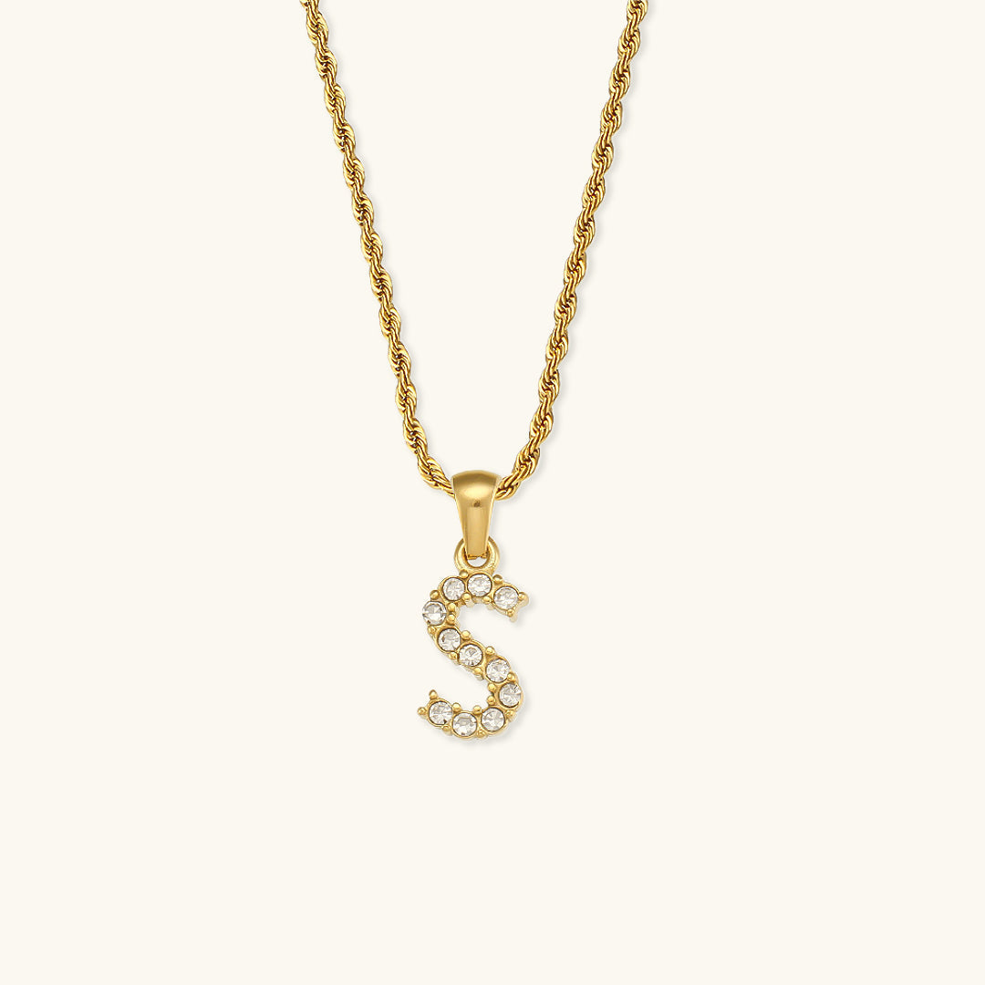 Maeve - Necklace with diamonds and letter initials