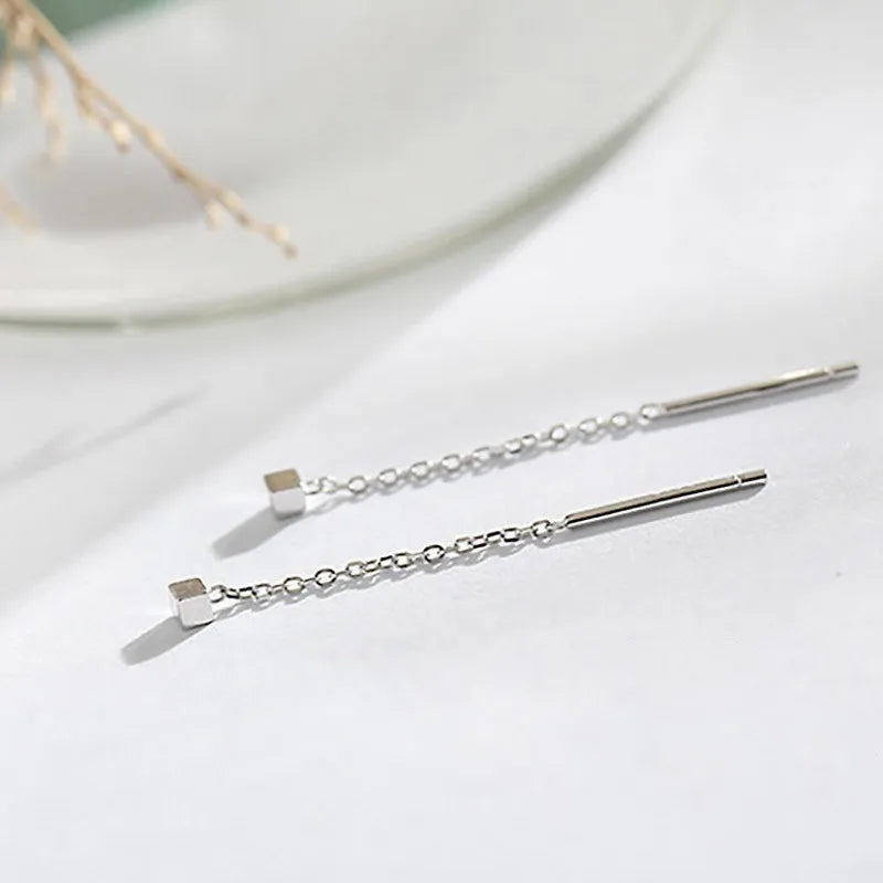 Kaelen – Cube Earrings with Elegant Tassels