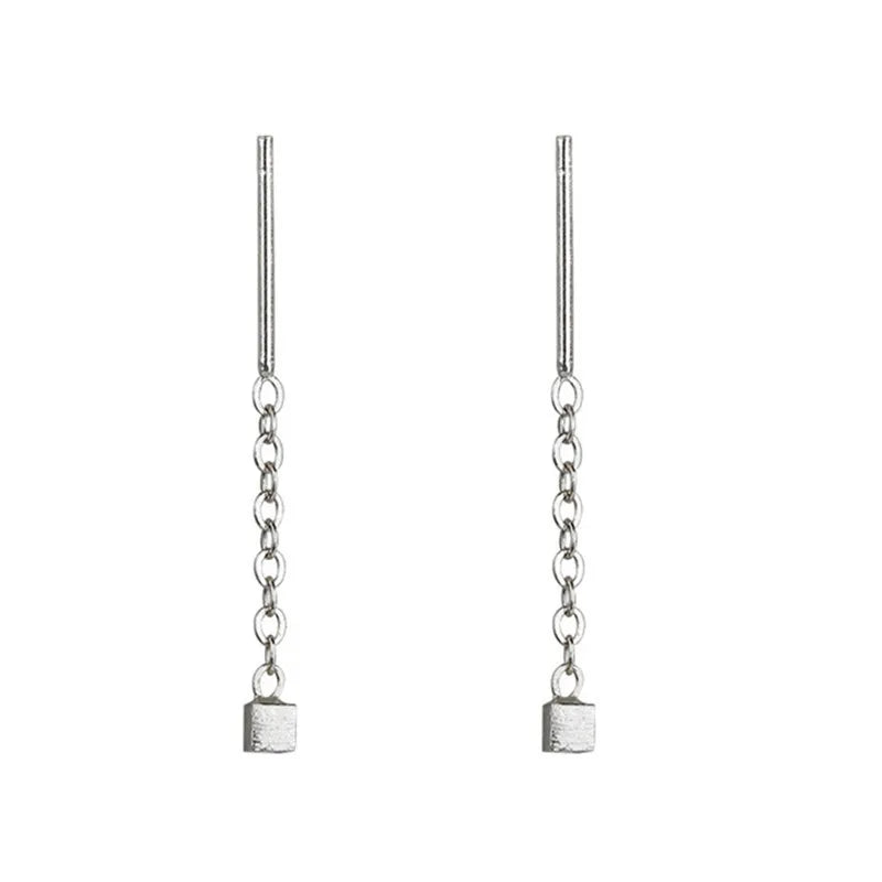 Kaelen – Cube Earrings with Elegant Tassels