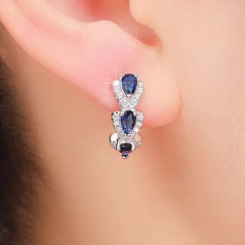 Ellie – Earrings in Royal Blue with Sapphire, Elegant