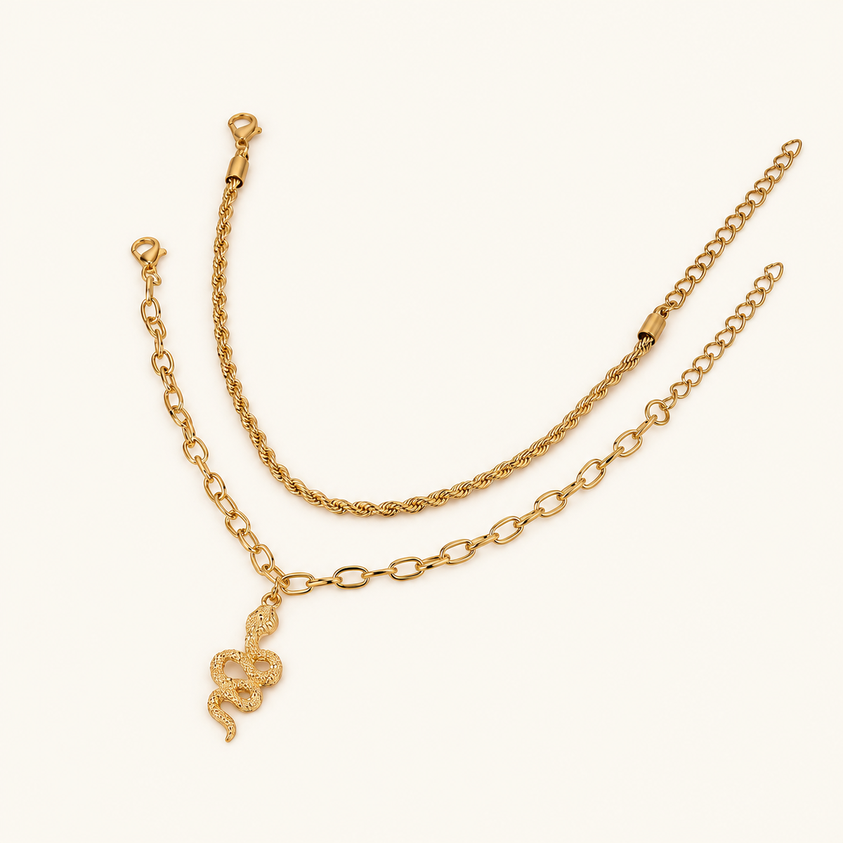 Women Adjustable Anklet with Snake Design