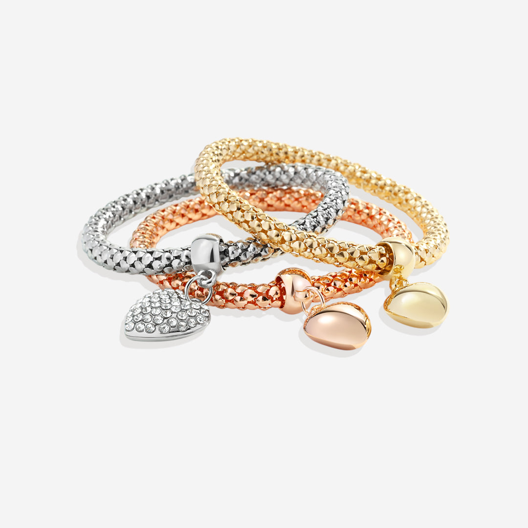 Aria – Metal bracelet with solid hearts