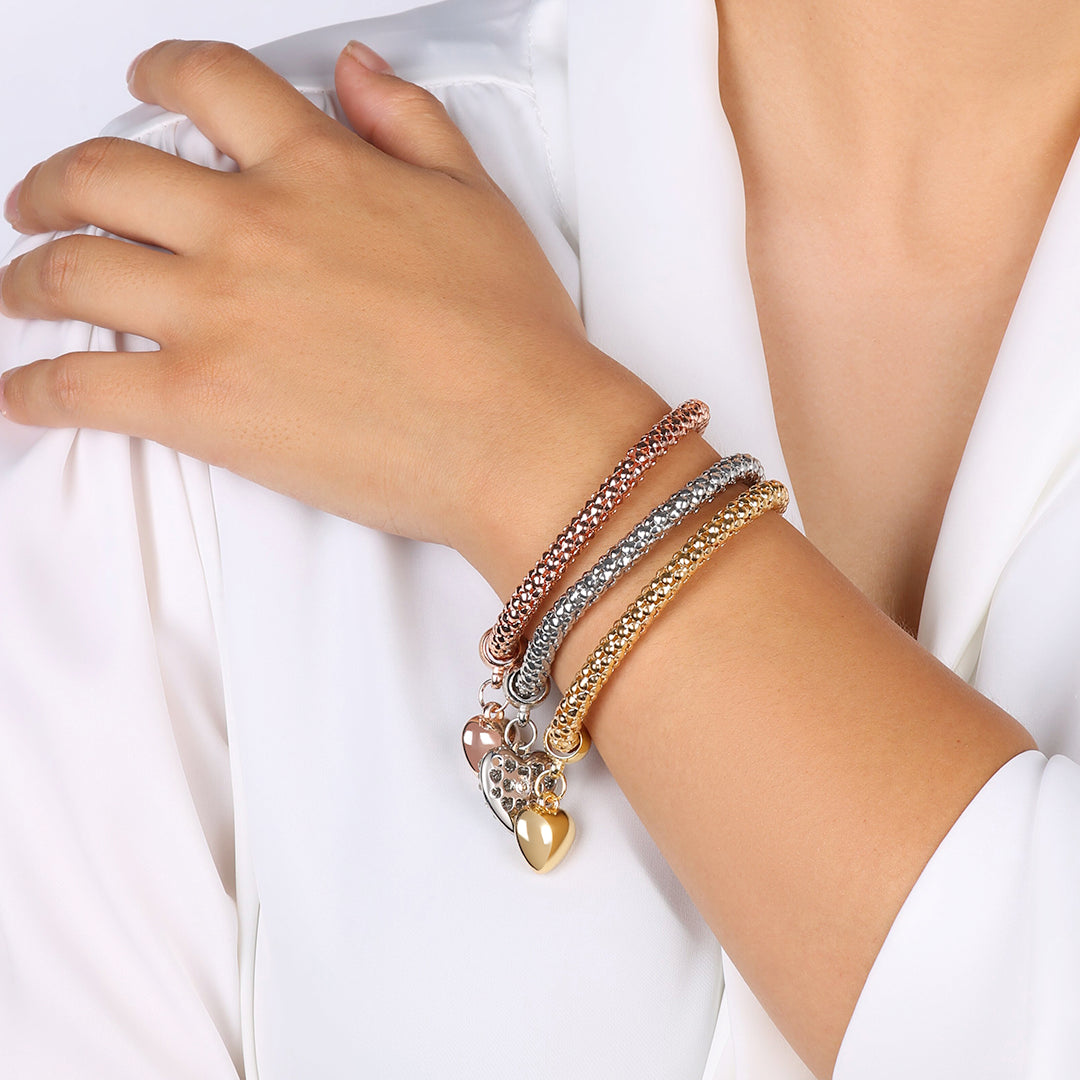 Aria – Metal bracelet with solid hearts