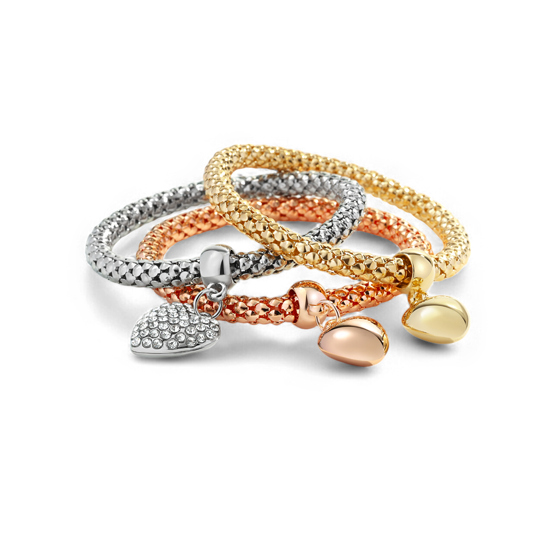 Aria – Metal bracelet with solid hearts