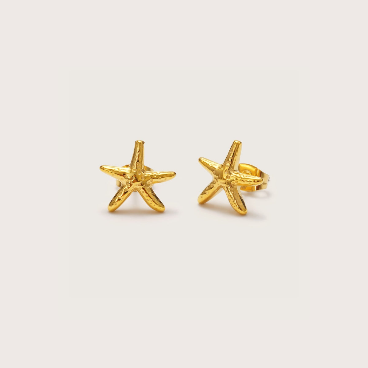 Women’s Star Earrings with Textured Surface and Coastal Inspired Design