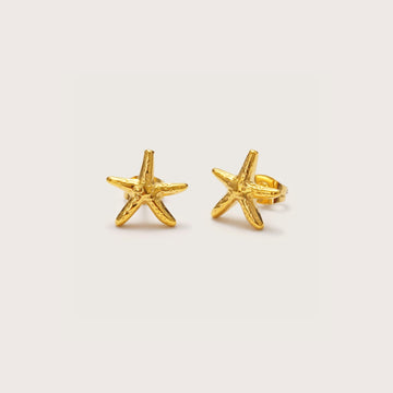Women’s Star Earrings with Textured Surface and Coastal Inspired Design
