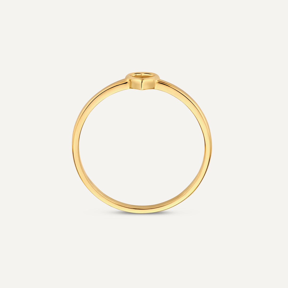 Women’s Ring with Open Heart Motif and Slim Band