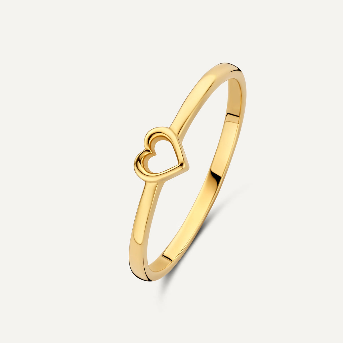 Women’s Ring with Open Heart Motif and Slim Band