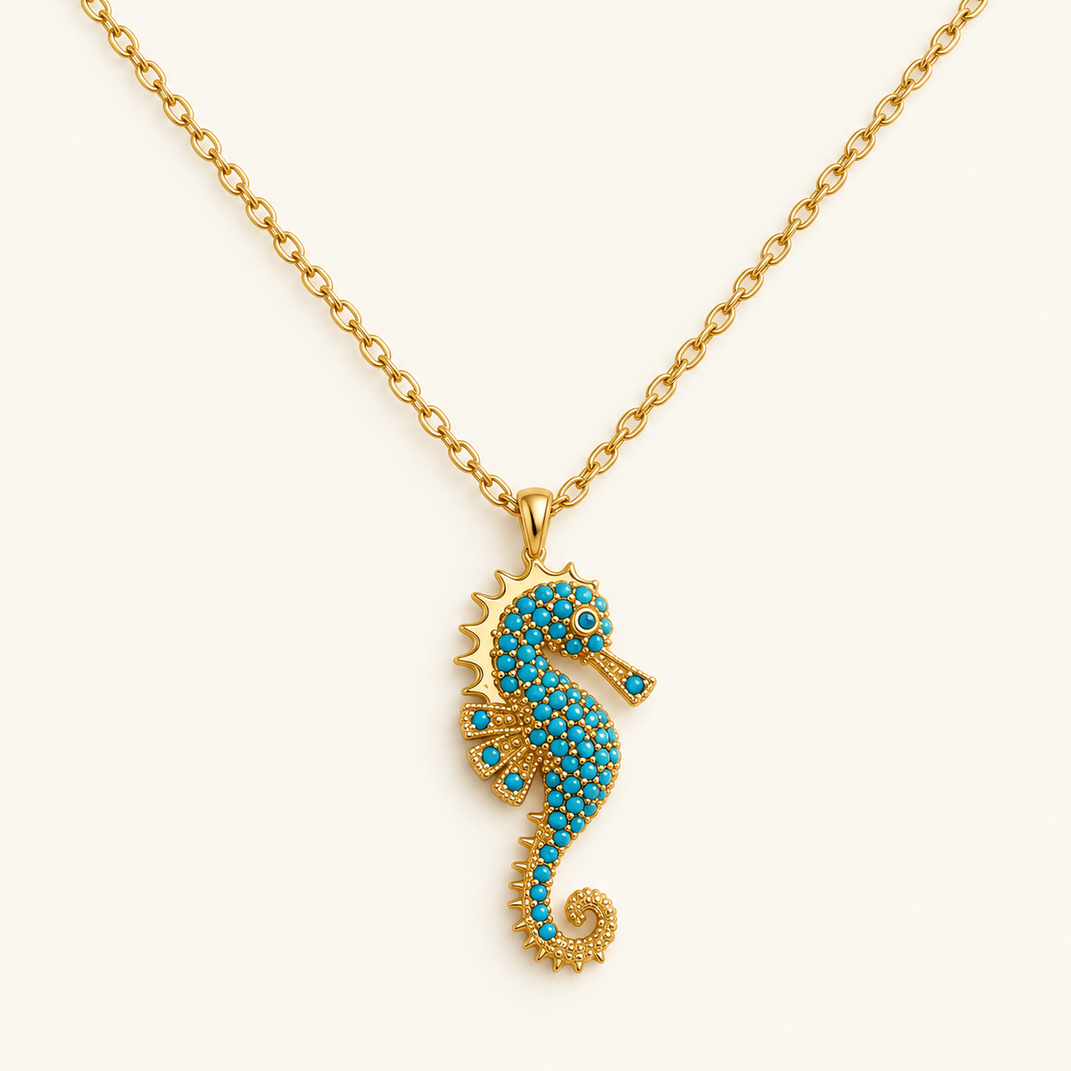 Women Necklace with Seahorse Pendant in Ocean Design