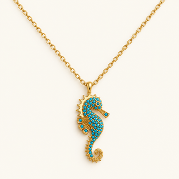 Women Necklace with Seahorse Pendant in Ocean Design