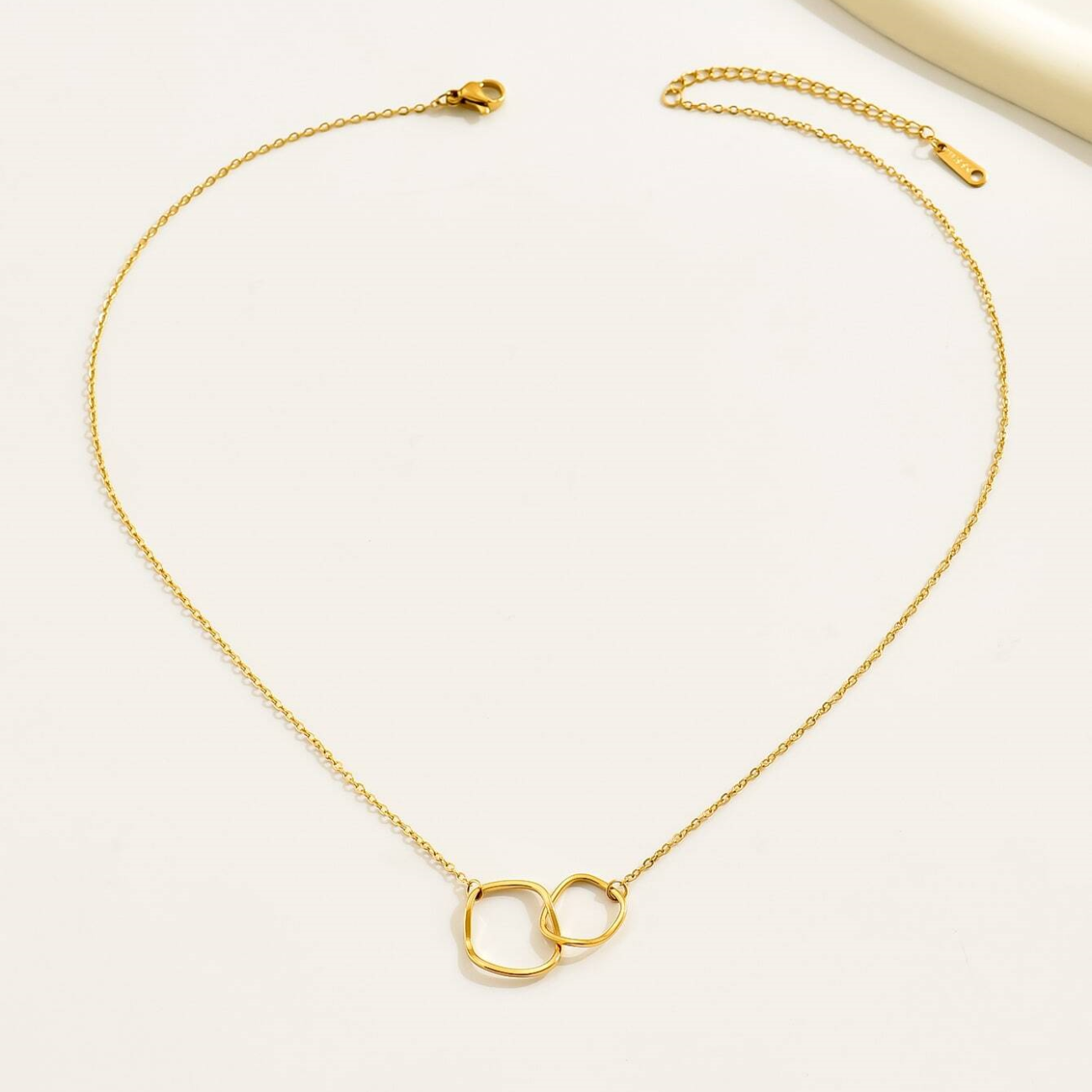 Double Bow Necklace - Interlocking Pendant