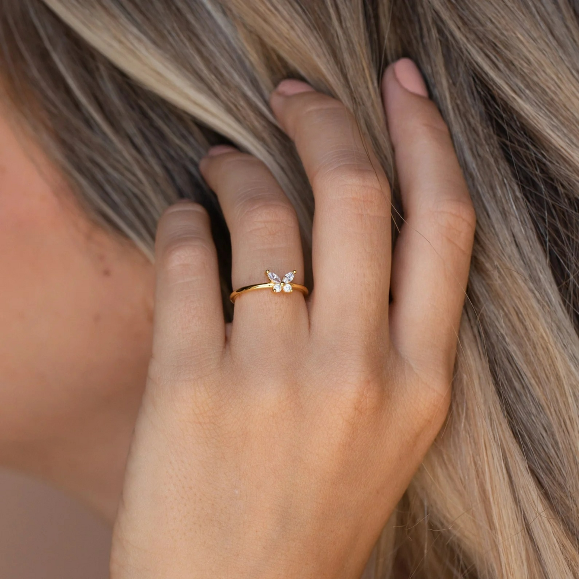 Diamond Butterfly - Elegant Butterfly Ring
