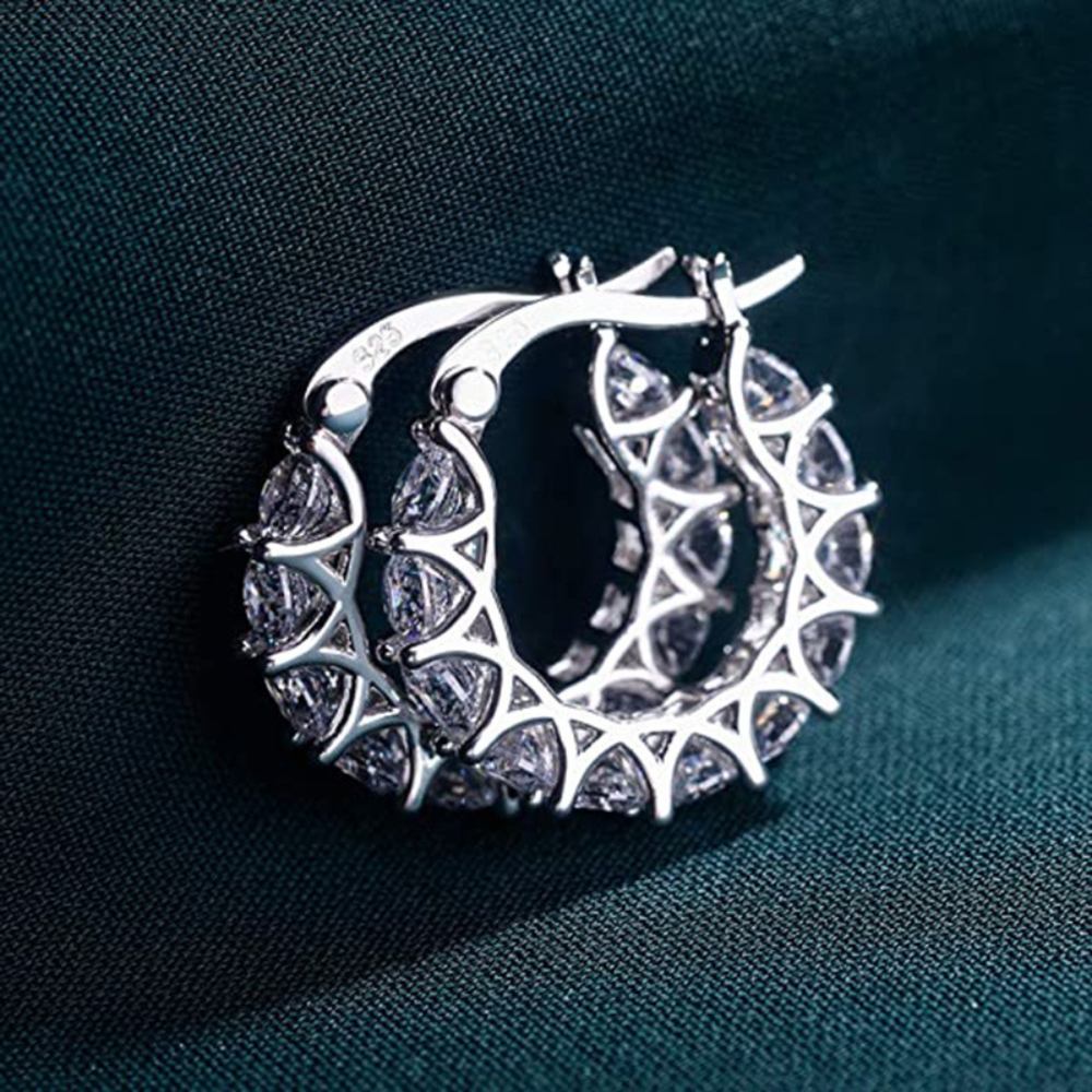 Sparkling Hoop Earrings - Charm Hoops