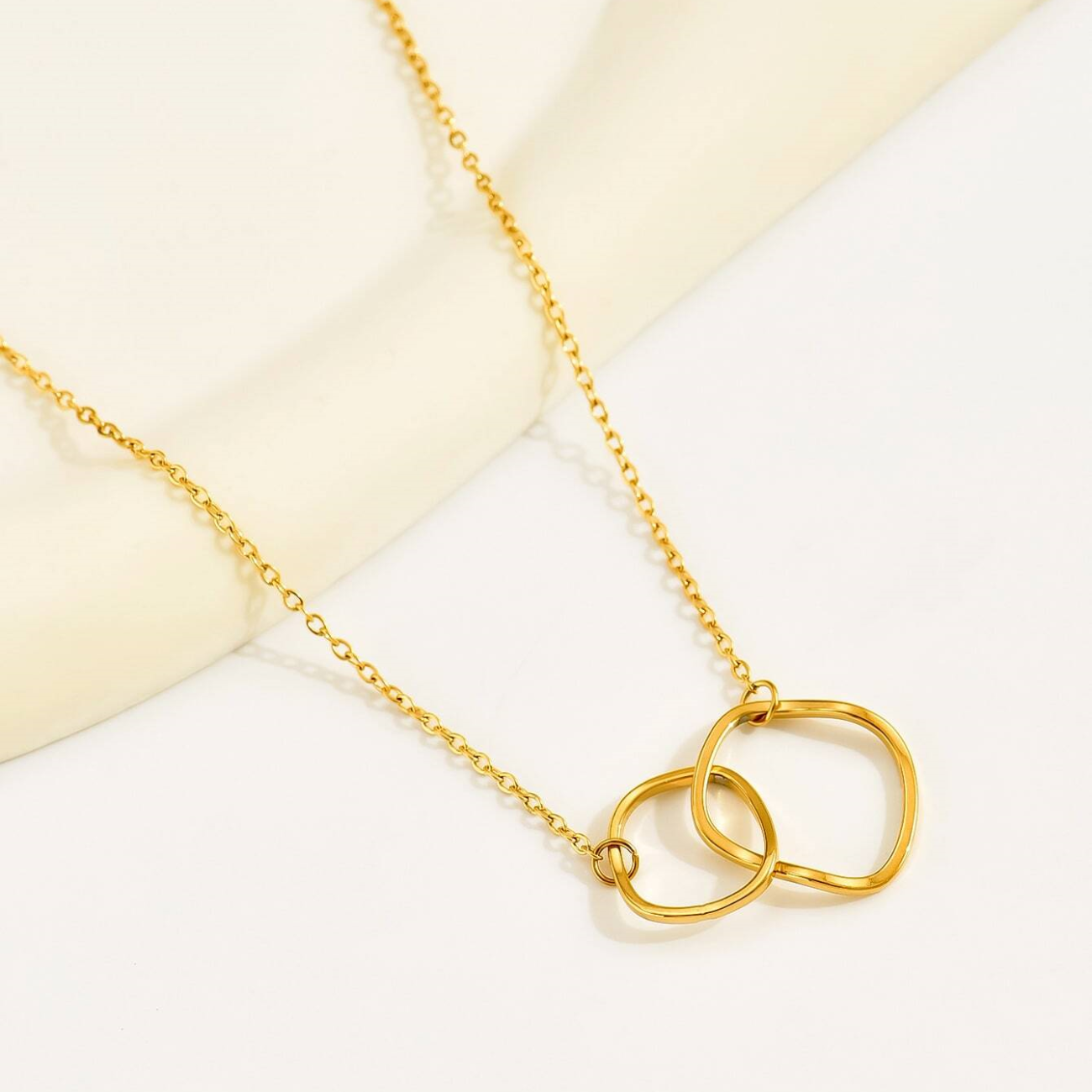 Double Bow Necklace - Interlocking Pendant