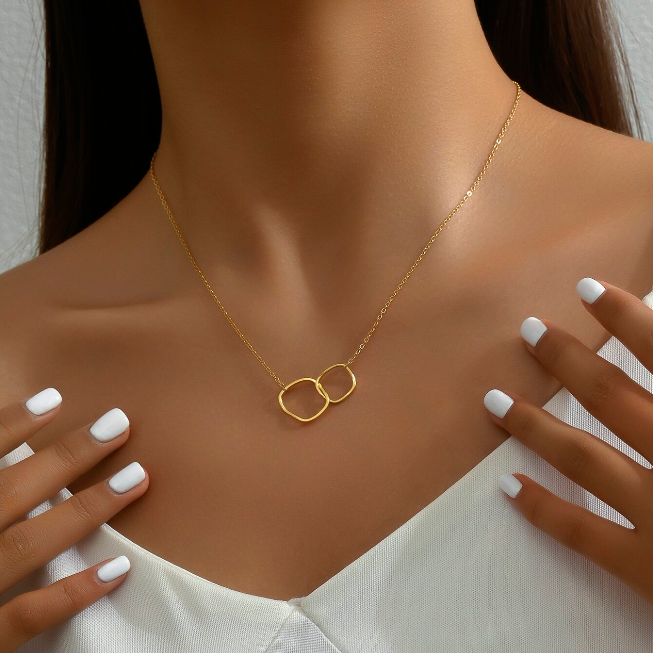 Double Bow Necklace - Interlocking Pendant