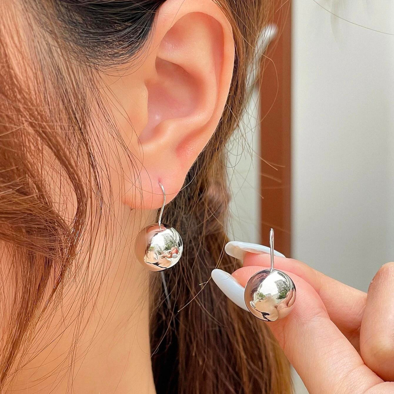 Ball Earrings - Radiant Round Ear Hooks