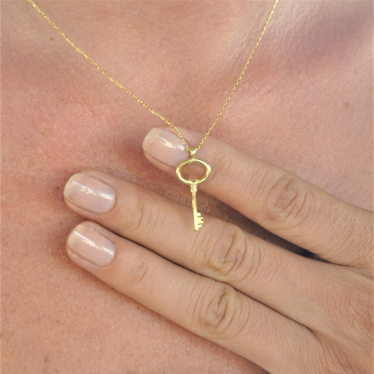 Keychain in Gold - Necklace with Lock