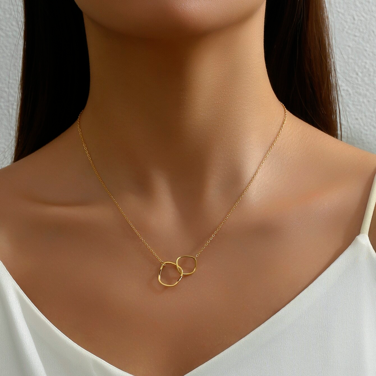 Double Bow Necklace - Interlocking Pendant