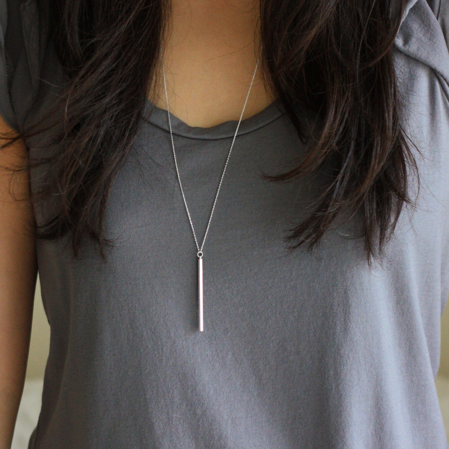 Sensible Bar Necklace - Vertical Bar Necklace