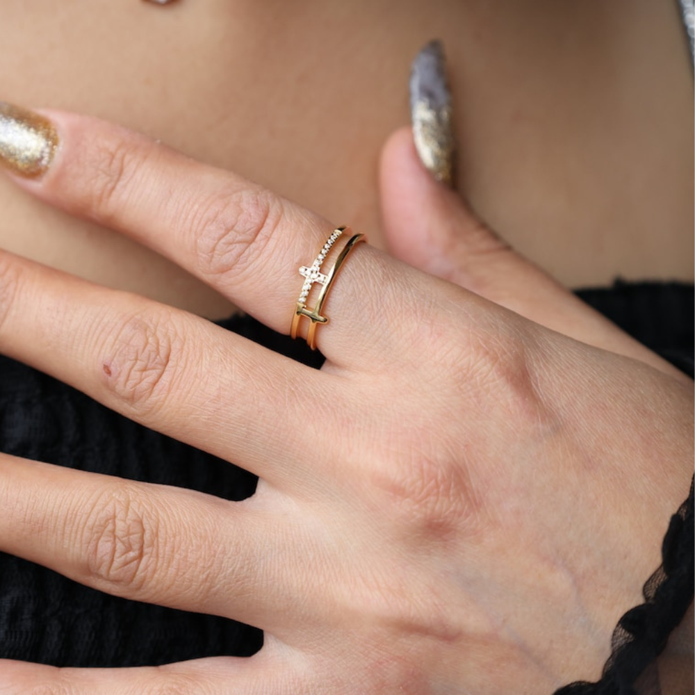 Double Bar - Fine Cross Ring