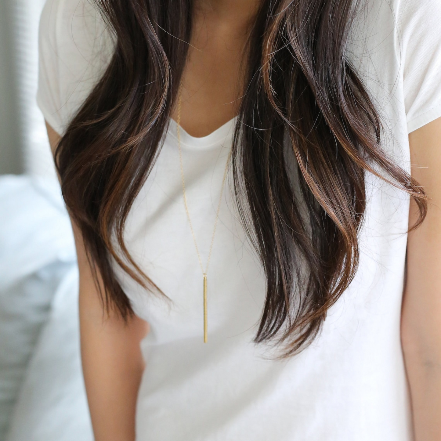 Sensible Bar Necklace - Vertical Bar Necklace