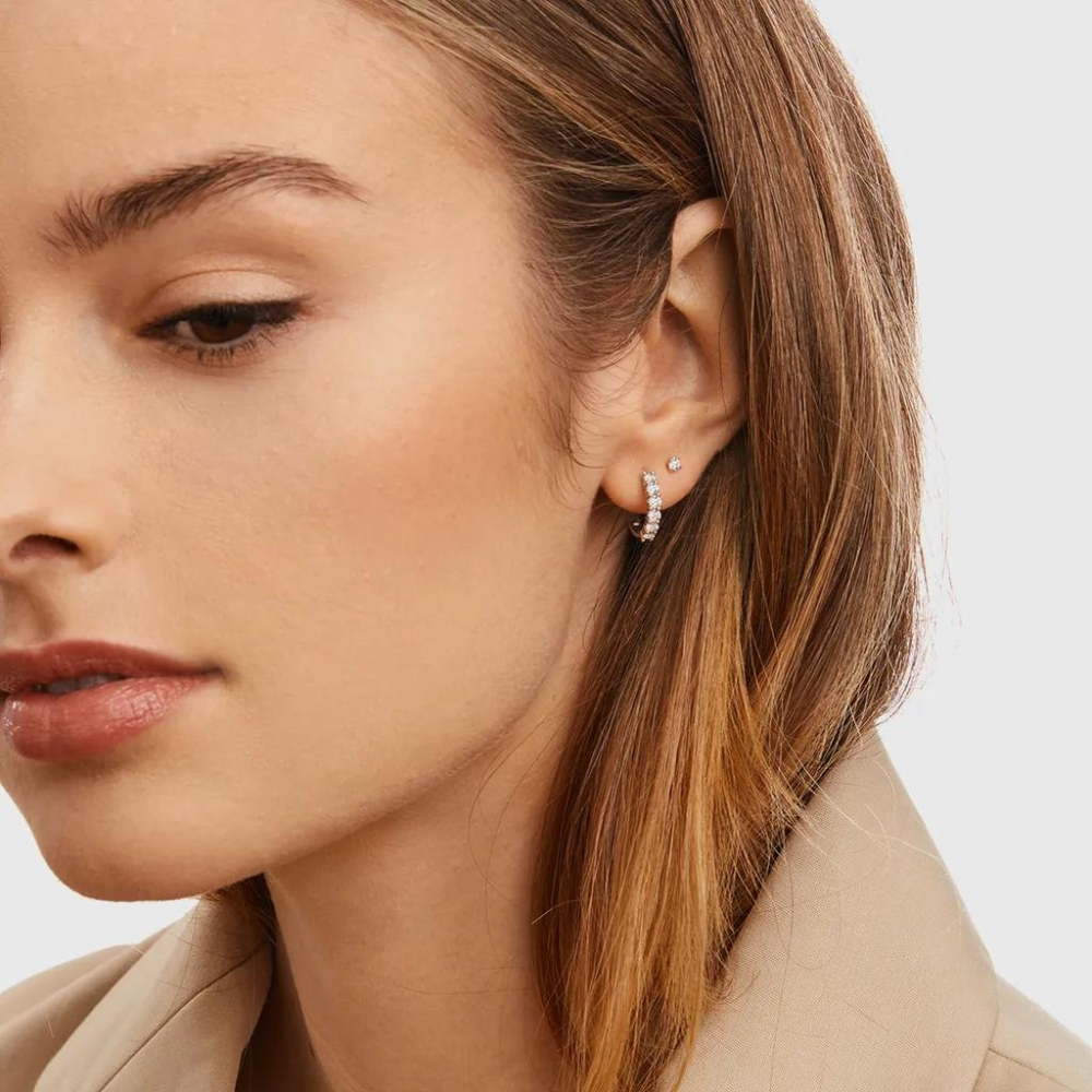 Sparkling Hoop Earrings - Charm Hoops