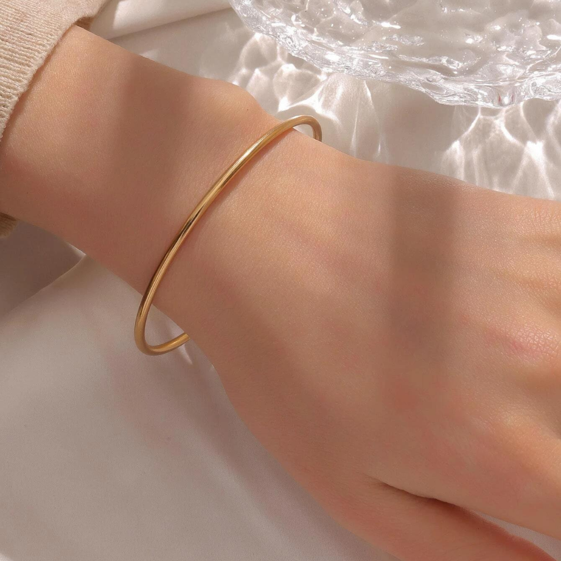 Classic Bangle - Gold Slip-On Bracelet