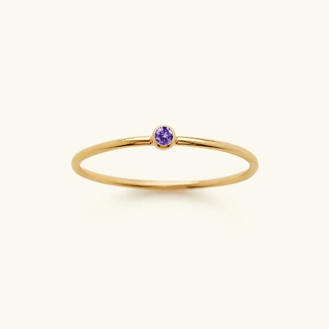 Women's Stacking Ring with Optional Birthstone