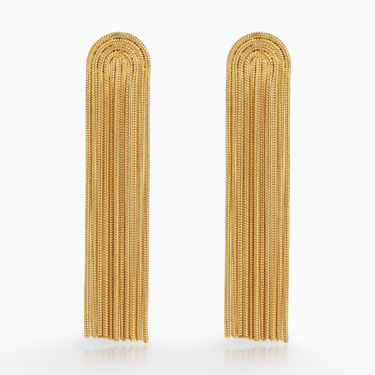 Women’s Tassel Earrings with Multiple Chain Strands and Waterfall Design