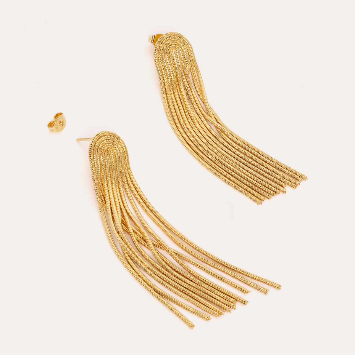 Women’s Tassel Earrings with Multiple Chain Strands and Waterfall Design