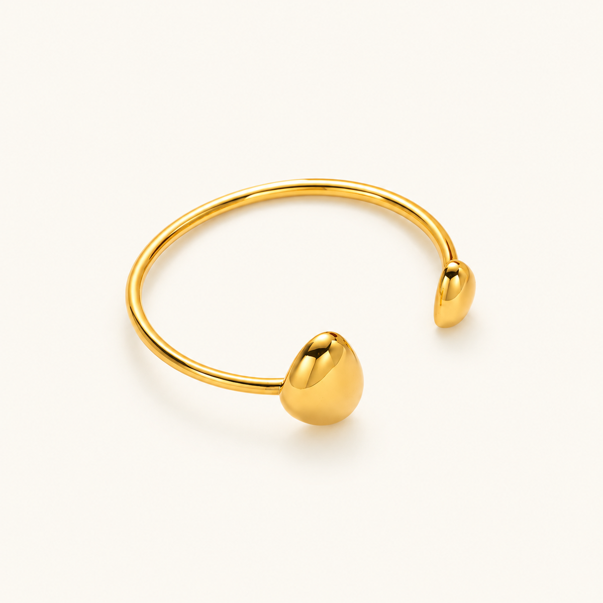 Women's Bracelet with Open Design and Teardrop-Shaped Ends