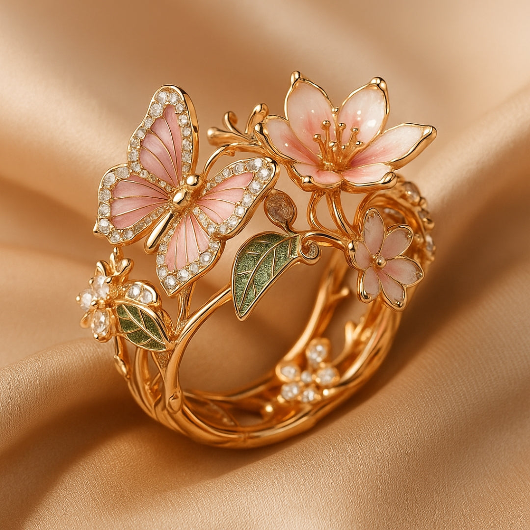Meliora – Sparkling Butterfly Ring made of Zircon