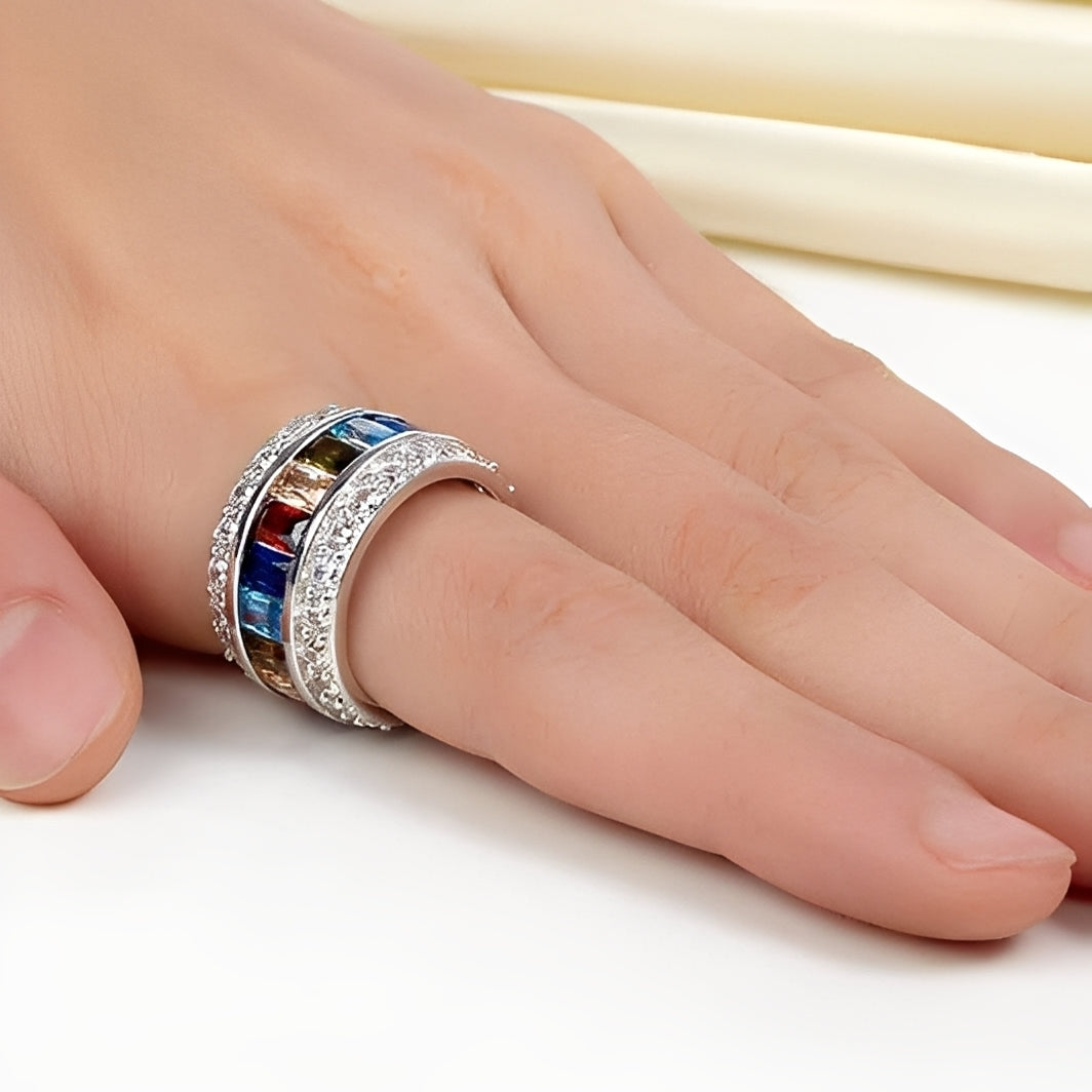 Sheena – Ring with Multiple Stones in 925 Silver