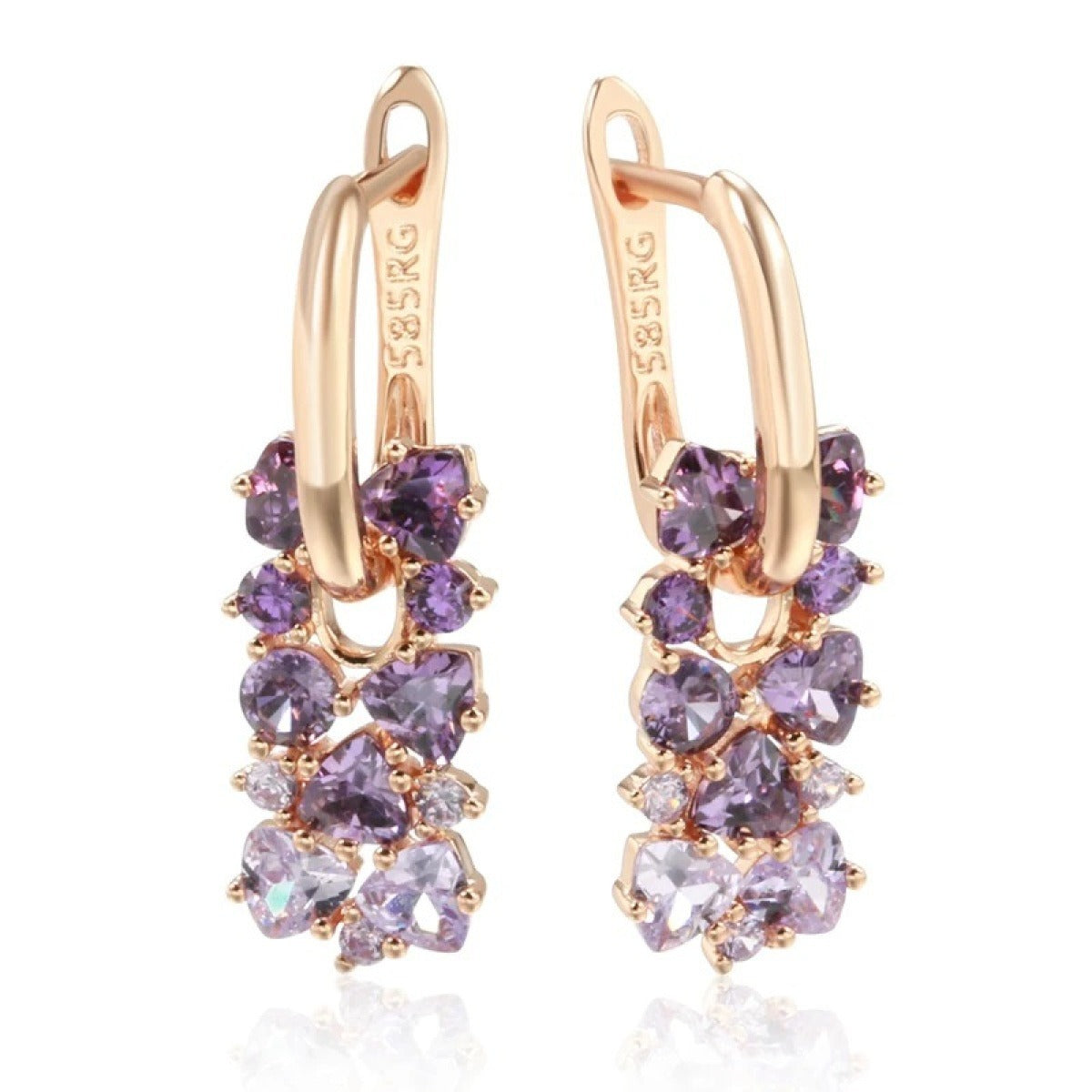 Leah - Stylish Purple Earrings