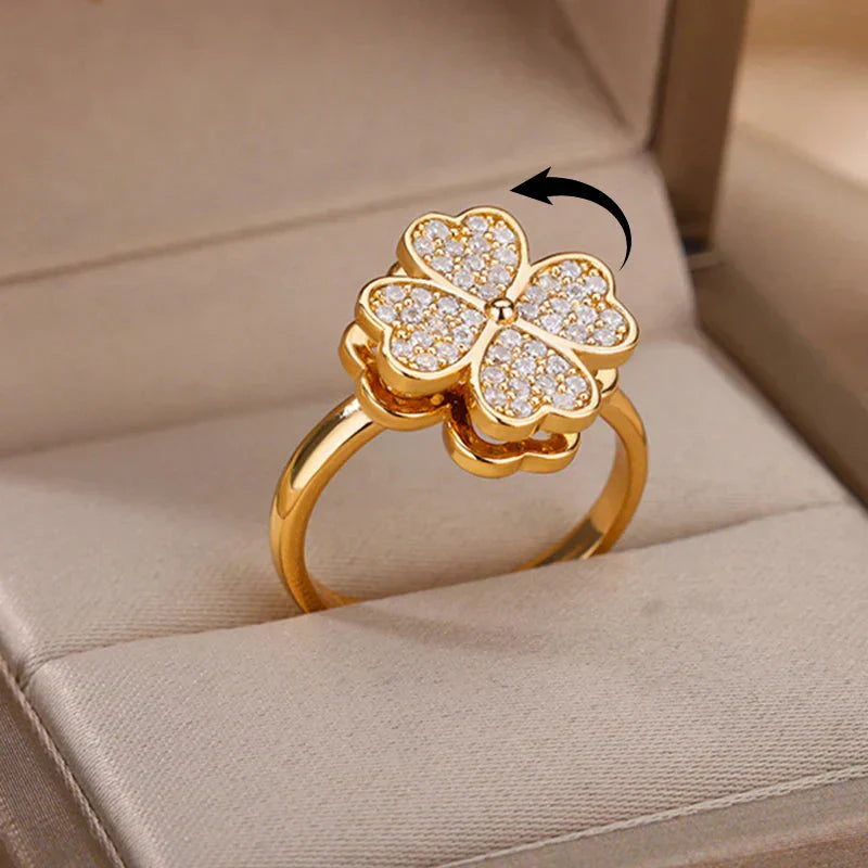 Dazel – Anti-Stress Spinning Ring with Four-Leaf Clover