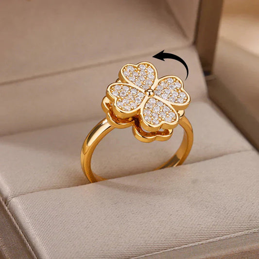Dazel – Anti-Stress Spinning Ring with Four-Leaf Clover