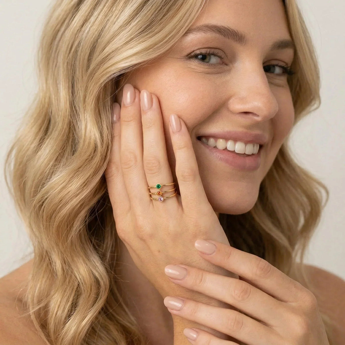 Women's Stacking Ring with Optional Birthstone