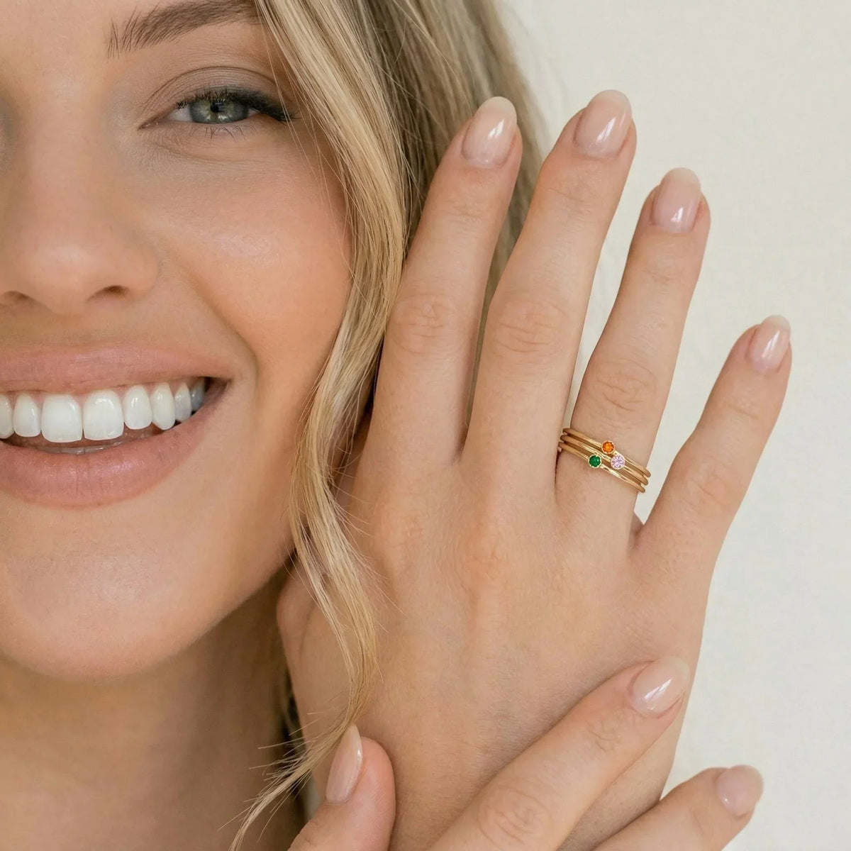 Women's Stacking Ring with Optional Birthstone