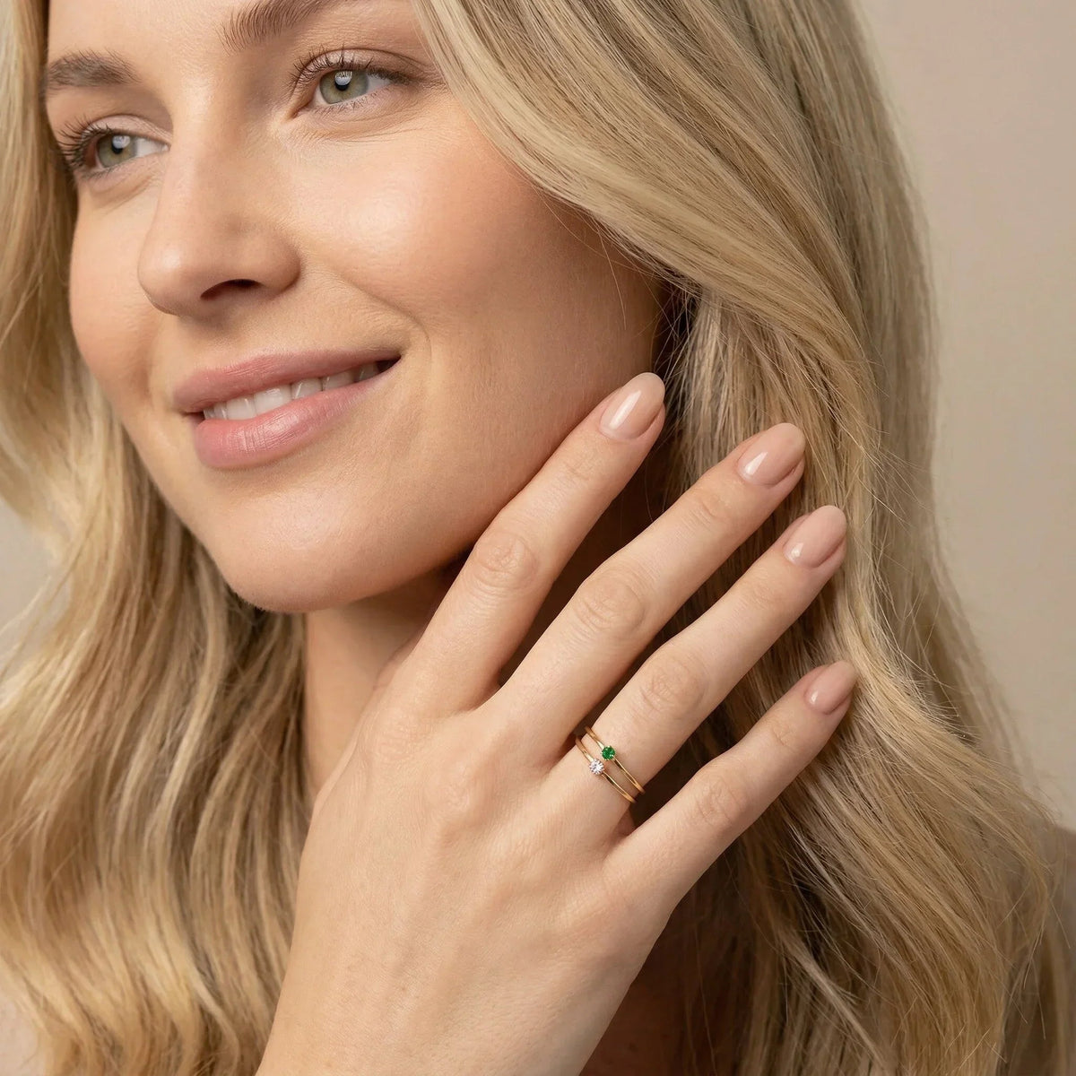 Women's Stacking Ring with Optional Birthstone