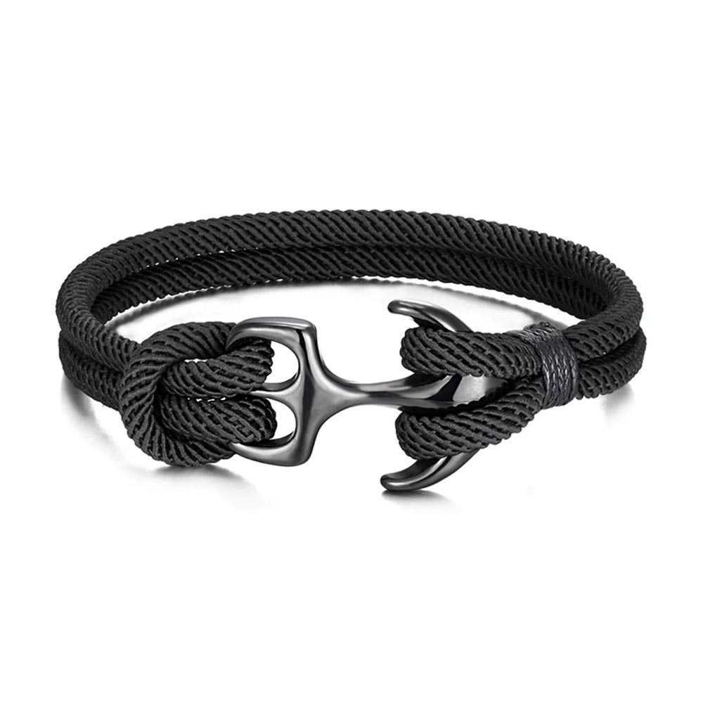 Women’s Adjustable Anchor Bracelet with Braided Rope Cord