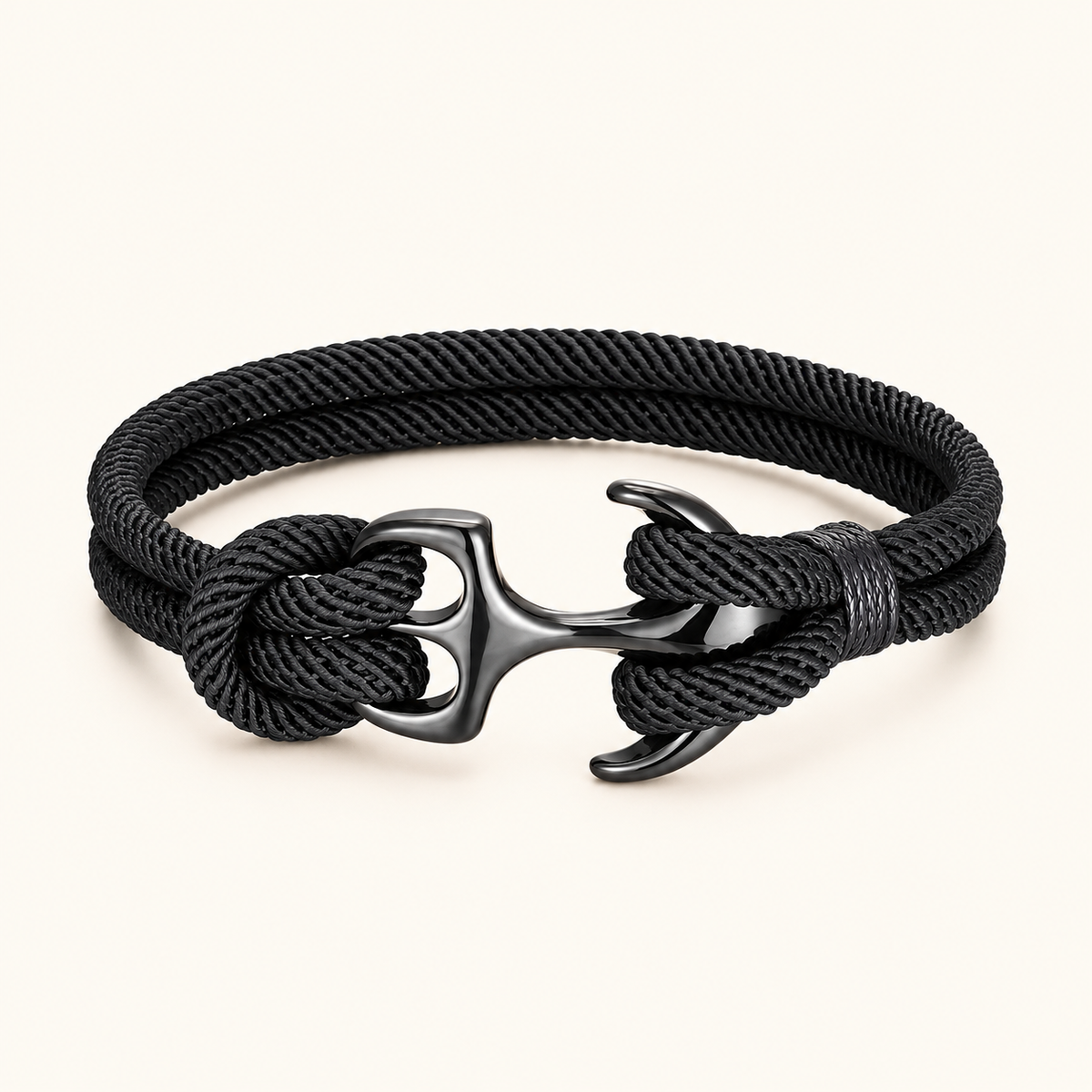 Women’s Adjustable Anchor Bracelet with Braided Rope Cord